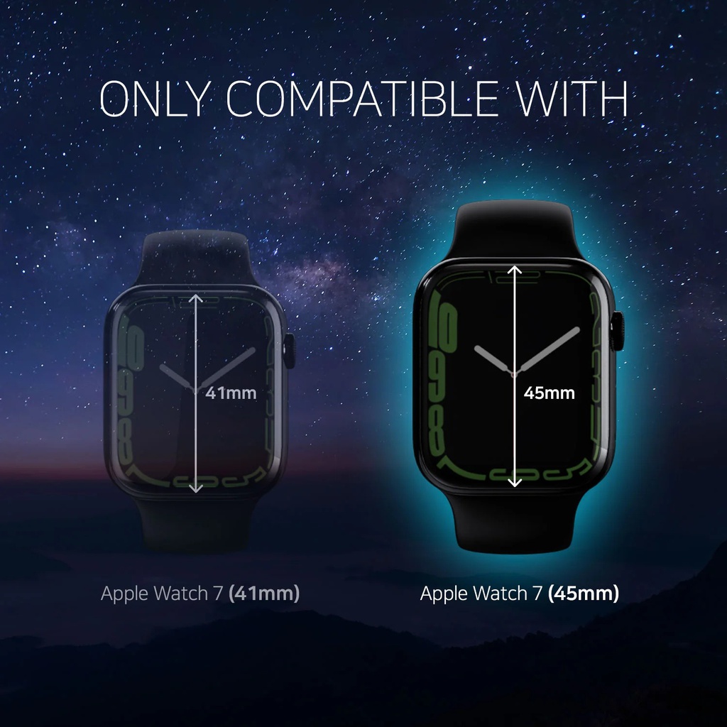 Korean Whitestone UV Apple Watch 7 Series Dome Glass  with UV Light 41mm [2PACK GLASS]