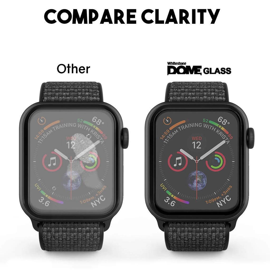 Korean Whitestone UV Apple Watch Dome Glass "Double Glass" with UV Light 40mm [2PACK GLASS]