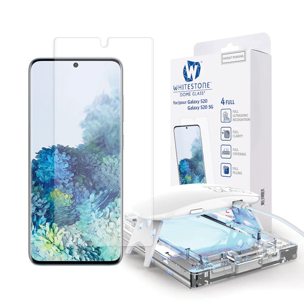 Korean Whitestone UV Dome Glass for Samsung S20 (6.1 inch) Screen Protector with UV Light [1 Pack Glass]