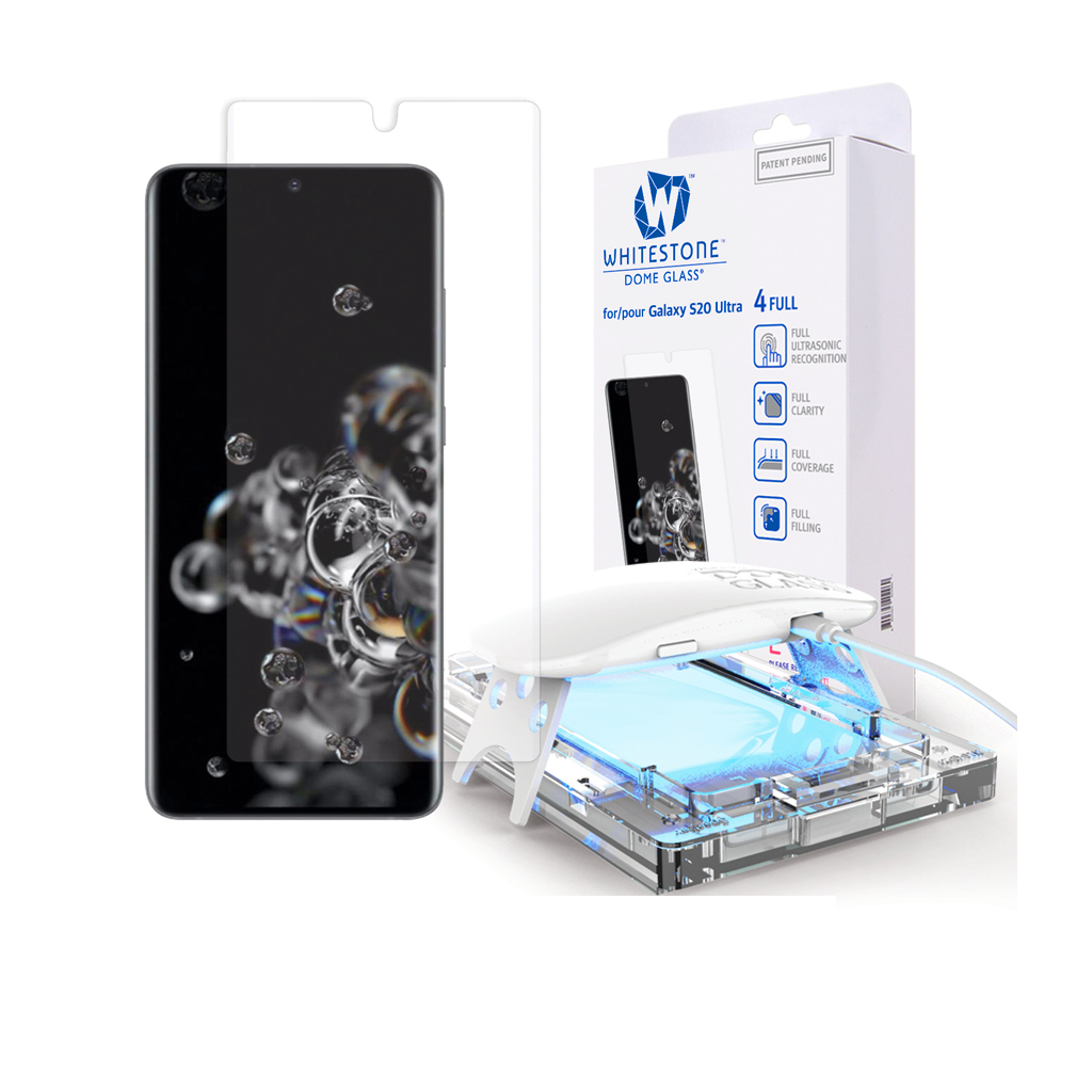 Korean Whitestone UV Dome Glass for Samsung S20 Ultra (6.9 inch) Screen Protector with UV Light [1 Pack Glass]