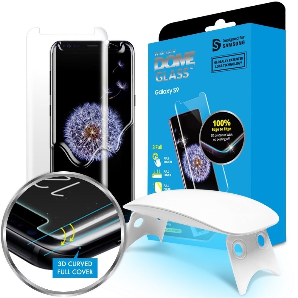 Korean Whitestone UV Dome Glass for Samsung Galaxy S9 Screen Protector with UV Light [1 Pack Glass]